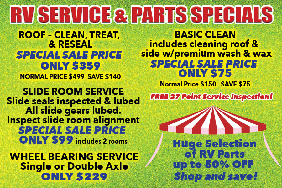 RV Service & Parts Specials Going On Now