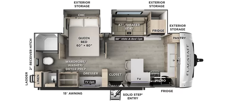 New 2027 Forest River Flagstaff Micro Lite 25MBR floorplan layout
