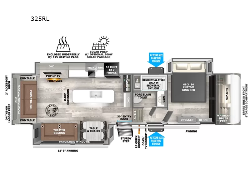 Used 2025 Forest River Wildwood Heritage Glen 325RL floorplan layout