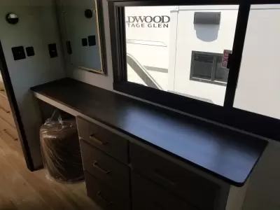 2027 Forest River Wildwood Heritage Glen 380WDR 5th wheel with solar panel and controller and auto leveling system. has built in dishwasher and washer.dryer. — photo 26